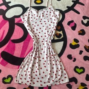 Slip Dress with Strawberry Print
